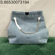 [dxg] 발렌시아가 크러쉬 데님 토트백 39.9*46*14cm 빈티지 실버 장식 