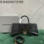 [dxg] 발렌시아가 아워글래스 크로커다일 엠보싱 핸들백 악어무늬 6*15*35cm 블랙 빈티지 골드 장식 