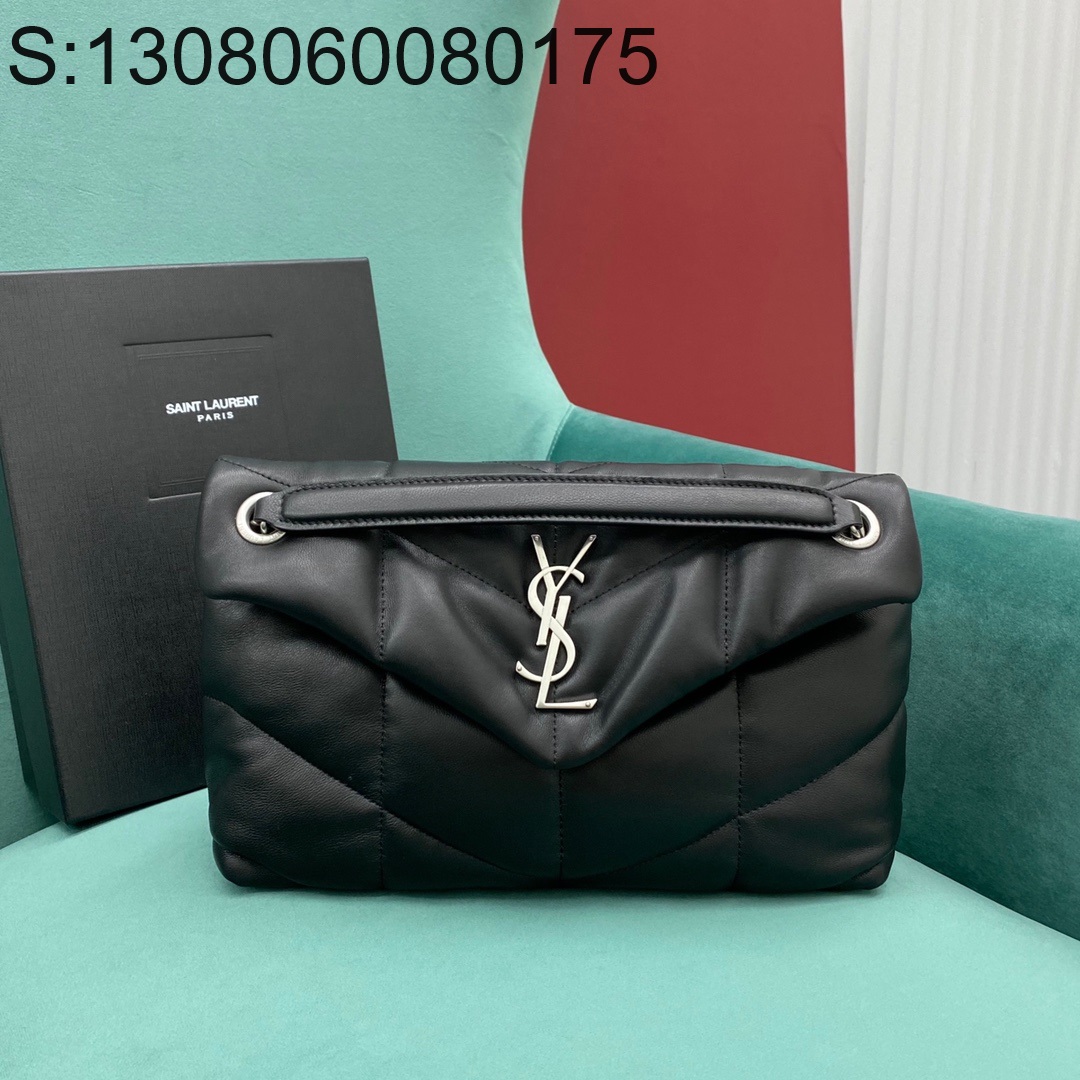 Pomegrante 생로랑 나파 퀼팅 가죽 소재 PUFFER 스몰 577476 28*11*18cm 블랙 은장 