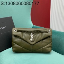 Pomegrante 생로랑 나파 퀼팅 가죽 소재 PUFFER 스몰 577476 28*11*18cm 올리브 은장 
