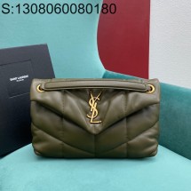 Pomegrante 생로랑 나파 퀼팅 가죽 소재 PUFFER 스몰 577476 28*11*18cm 올리브