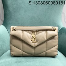 Pomegrante 생로랑 나파 퀼팅 가죽 소재 PUFFER 스몰 577476 28*11*18cm 다크 베이지