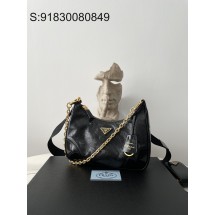 black frame 공장 프라다 리에디션 나플락 페이턴트 가죽 백 1BH204 22*18*6cm 블랙 