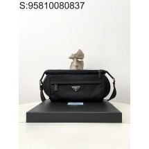 black frame 공장 프라다 리나일론 및 사피아노 가죽 숄더백 2VH994 27*15.5*14cm 블랙 