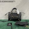 [dxg] 발렌시아가 르 시티 미니 백 24*16*9cm 램스킨 블랙 샤이니 골드 장식 