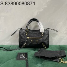 [dxg] 발렌시아가 르 시티 미니 백 24*16*9cm 램스킨 블랙 샤이니 골드 장식 