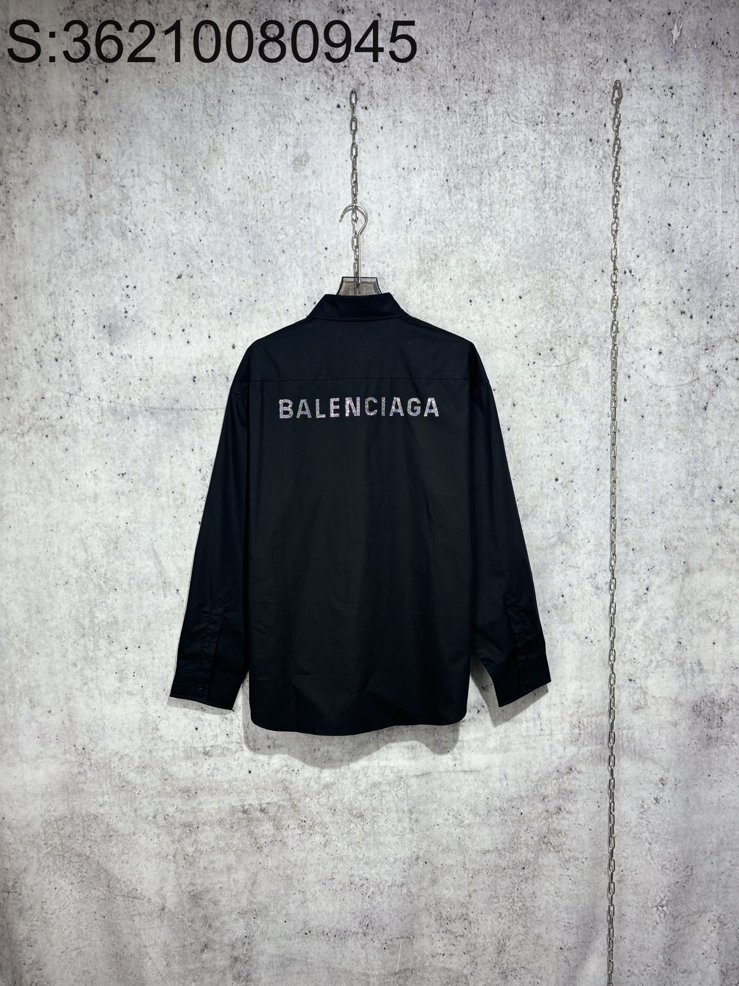 [사슬공장] 발렌시아가 뒷면 큐빅 모노그램 긴팔 셔츠 블랙 balenciaga