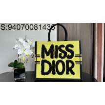 [JHL] 디올 북 토트 라지 백 미스 디올 그래피티 자수 42*35*18cm 옐로우 
