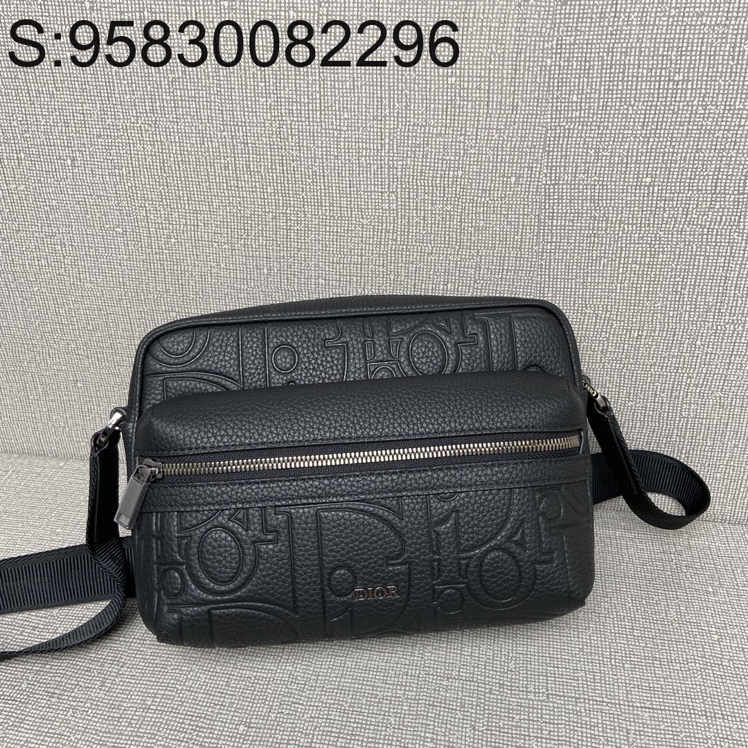 [JHL] 디올 라이더 2.0 집 메신저백 디올 그래비티 레더 그레인드 카프스킨 블랙 23*17*7.5cm 