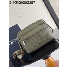 [JHL] 디올 라이더 2.0 집 메신저백 디올 그래비티 레더 그레인드 카프스킨 카키 23*17*7.5cm 