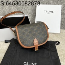 JXG 셀린느 미디엄 폴코 백 트리옹프 캔버스 18*17*6.5cm 블랙 191502 