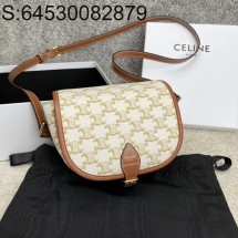 JXG 셀린느 미디엄 폴코 백 트리옹프 캔버스 18*17*6.5cm 화이트 191502 