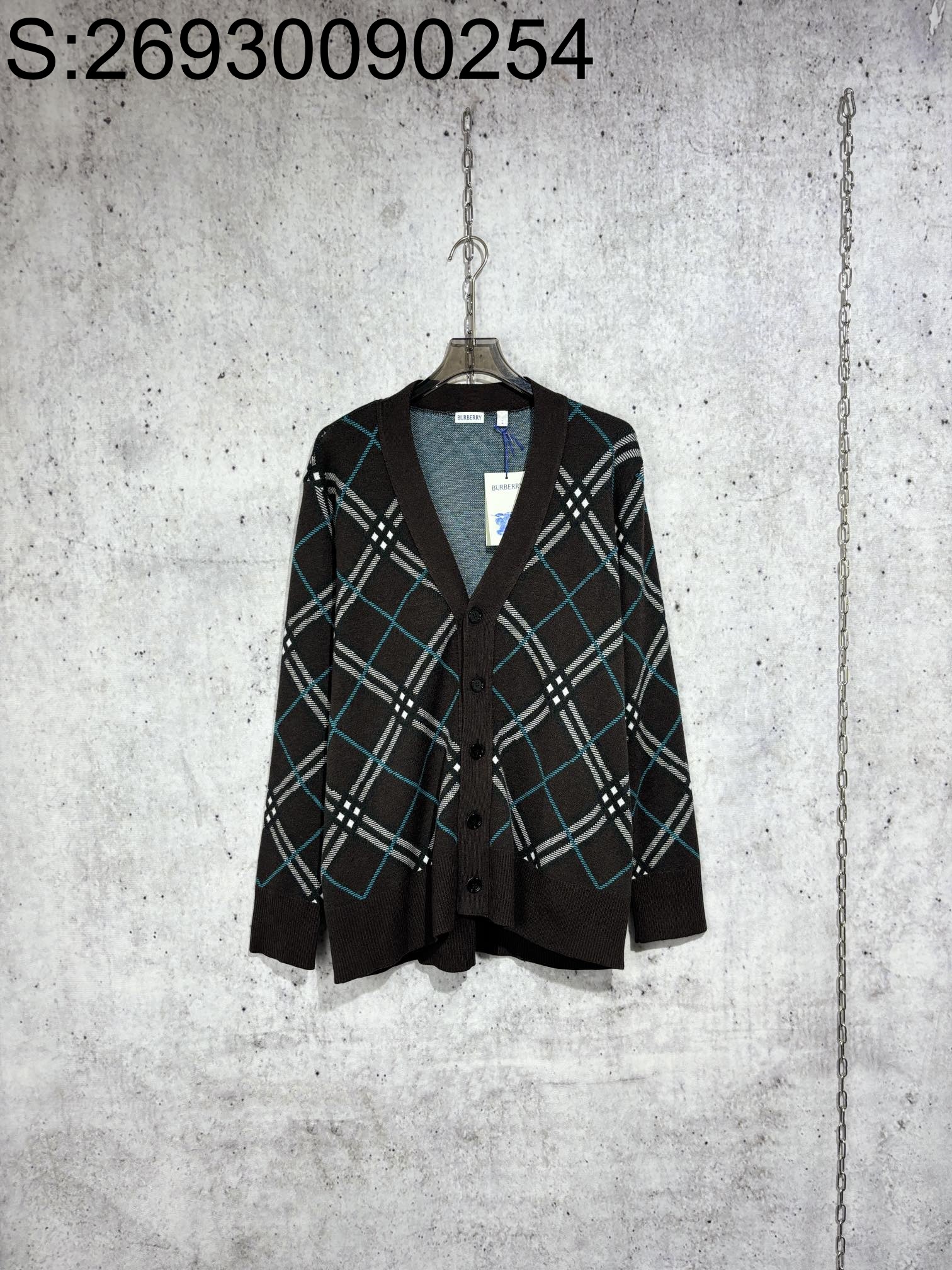 [사슬공장] 버버리 체크 자카드 가디건 burberry