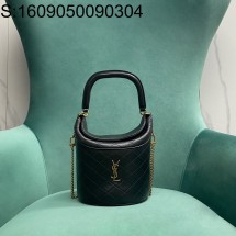 Pomegrante 생로랑 램스킨 소재의 GABY 버킷 백 763961 블랙 19*15*17cm