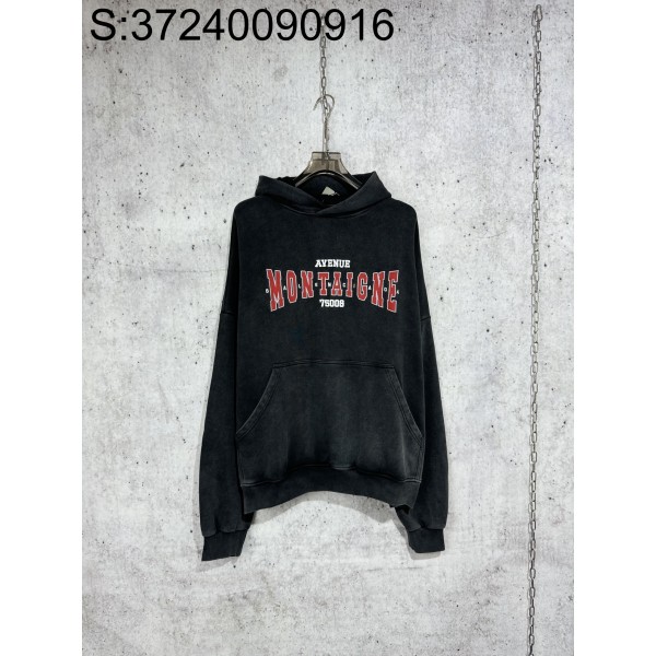 [사슬공장] 발렌시아가 24FW 레드 몽테뉴 워싱 후드티 블랙 balenciaga