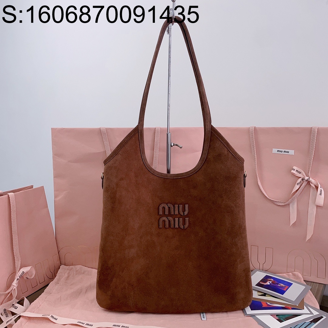 [JHL] 미우미우 아이비 스웨이드 백 35*40cm 5BG231 브라운 