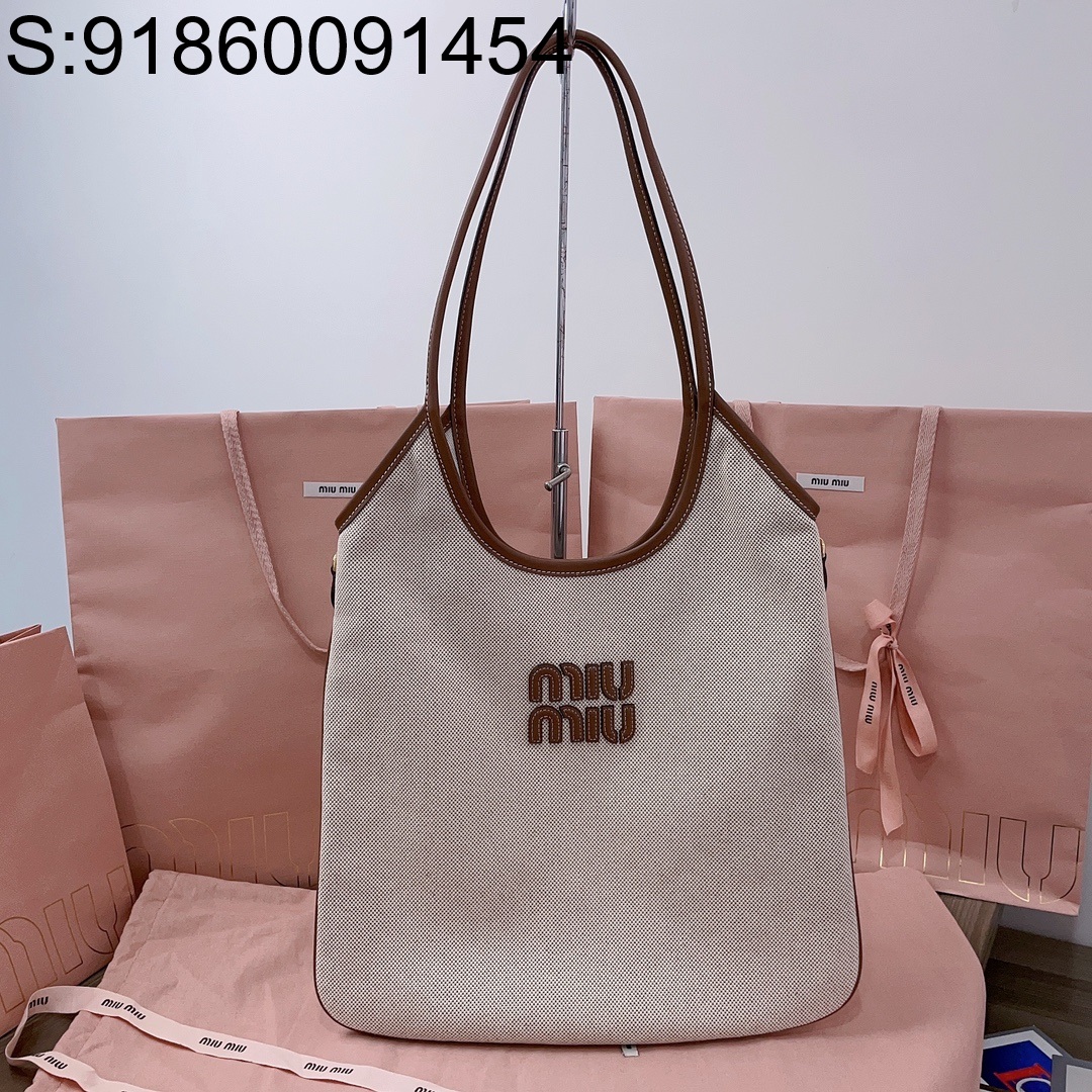 [JHL] 미우미우 아이비 캔버스 백 35*40cm 5BG231 브라운 