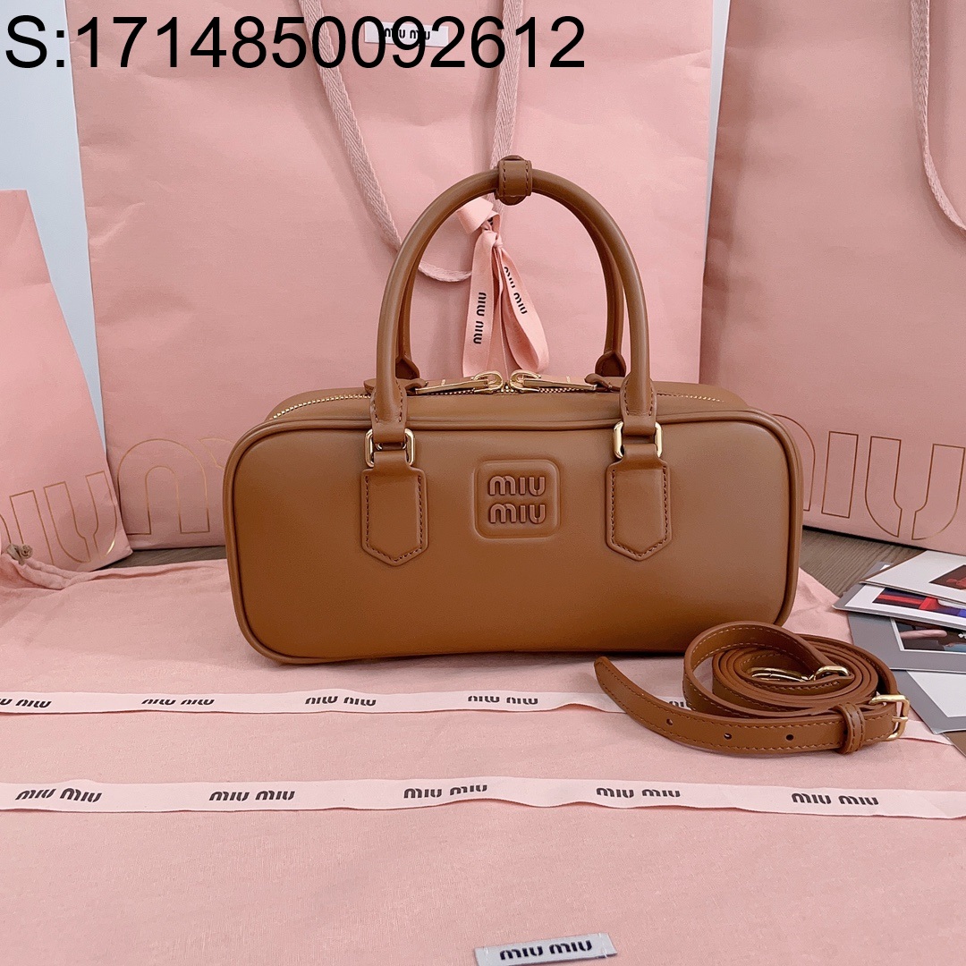 [JHL] 미우미우 아르카디 가죽 백 5BB148 27*12*9cm 코냑 