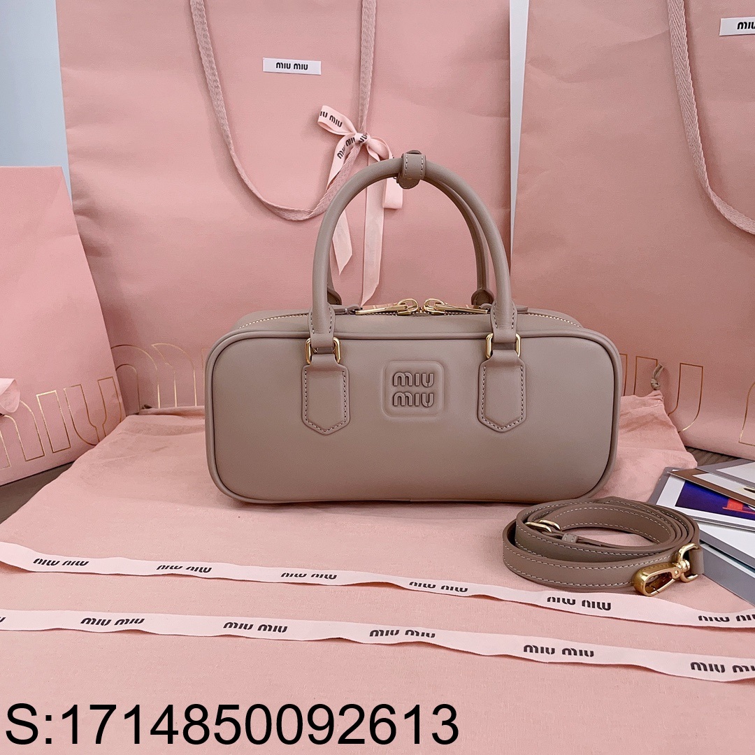 [JHL] 미우미우 아르카디 가죽 백 5BB148 27*12*9cm 라이트 브라운 