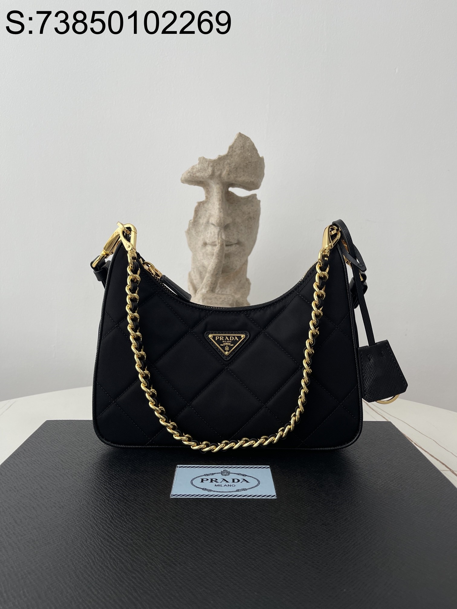 black frame 공장 프라다 리에디션 1995 체인 리나일론 미니백 1BC204 22*18*6cm 