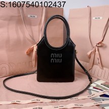 [JHL] 미우미우 아이비 가죽 핸드백 5BA281 20*24cm 블랙 