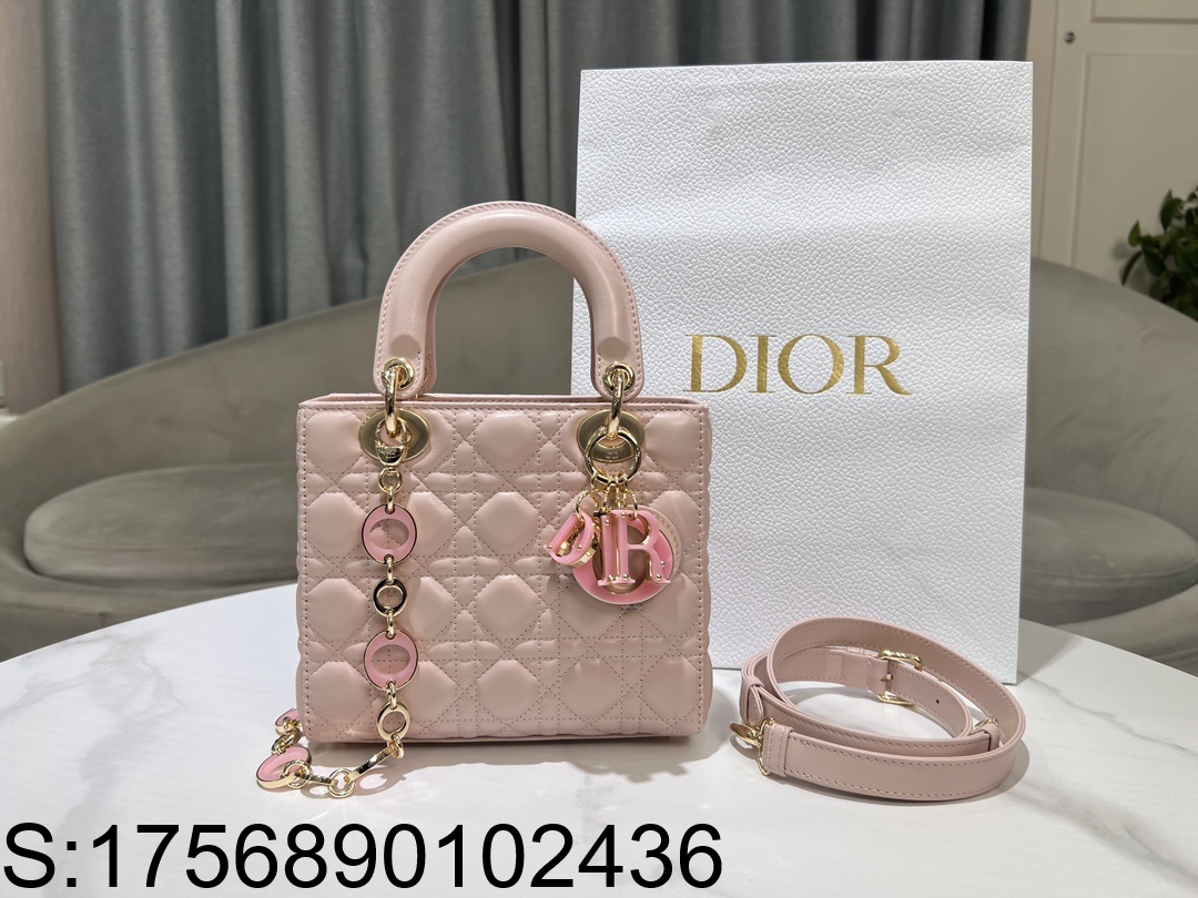 [JHL] 디올 스몰 레이디백 핑크 모노그램 M0531 라이트 핑크 20*17*8cm