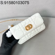 [JHL] 디올 미스 카로 파우치 체인 매크로까나쥬 램스킨 라떼 20*11.5*3.5cm 