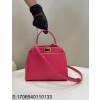 [니콜] 펜디 레더 금장 버클 핸드백 23*9*20cm 딥핑크 Fendi