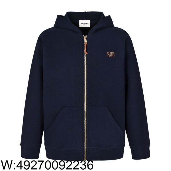 [잔디집2] 미우미우 24FW 브라운 모노그램 후드집업 네이비
