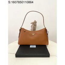 black frame 공장 프라다 에메 라지 가죽 숄더백 1BC228 39*23*12cm 꼬냑 