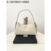 black frame 공장 프라다 에메 라지 가죽 숄더백 1BC228 39*23*12cm 화이트 