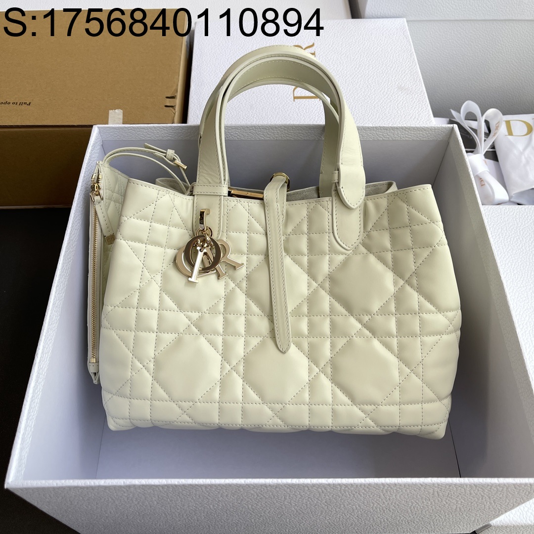 [JHL] 디올 미디엄 뚜주흐 백 매크로까나쥬 화이트 M2821 28.5*21.5*17cm