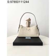 black frame 공장 프라다 에메 스몰 가죽 숄더백 1BC229 31*18*10cm 화이트