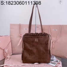 [JHL] 미우미우 조이 스웨이드 백 5BG303 28*31cm 코코아 브라운 