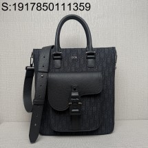 [JHL] 디올 새들 토트백 디올 오블리크 자카드 그레인드 카프스킨 블랙 32*36*13.5cm 