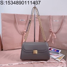 [JHL] 미우미우 레더 숄더백 24*13.5*9cm 5BD266 그레이 