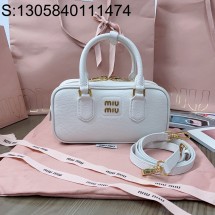 [JHL] 미우미우 금장 아르카디 가죽 백 5BB142 22*10.5*7.5cm 화이트 