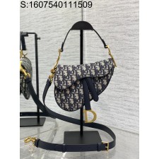 [JHL] 디올 스몰 스트랩 새들백 블루 디올 오블리크 자카드 17*5*15cm 