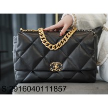 [JD] 샤넬 19백 라지 블랙 빈티지 금장 36cm 