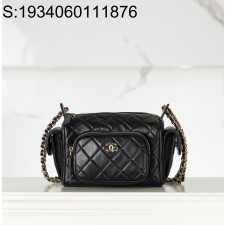 [JD] 샤넬 스몰 카메라 케이스 샤이니 크럼플드 램스킨 골드 메탈 블랙 24K 13*23*15cm 