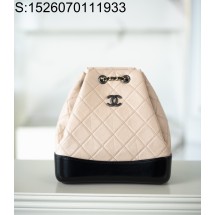[JD] 샤넬 스몰 가브리엘 백팩 빈티지 카프스킨 실버 메탈 베이지 블랙 23*22.5*10cm 