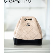 [JD] 샤넬 스몰 가브리엘 백팩 빈티지 카프스킨 실버 메탈 베이지 블랙 23*22.5*10cm 