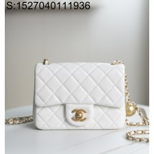 [JD] 샤넬 미니 플랩백 램스킨 골드 메탈 볼 23K 화이트 13*18*7cm