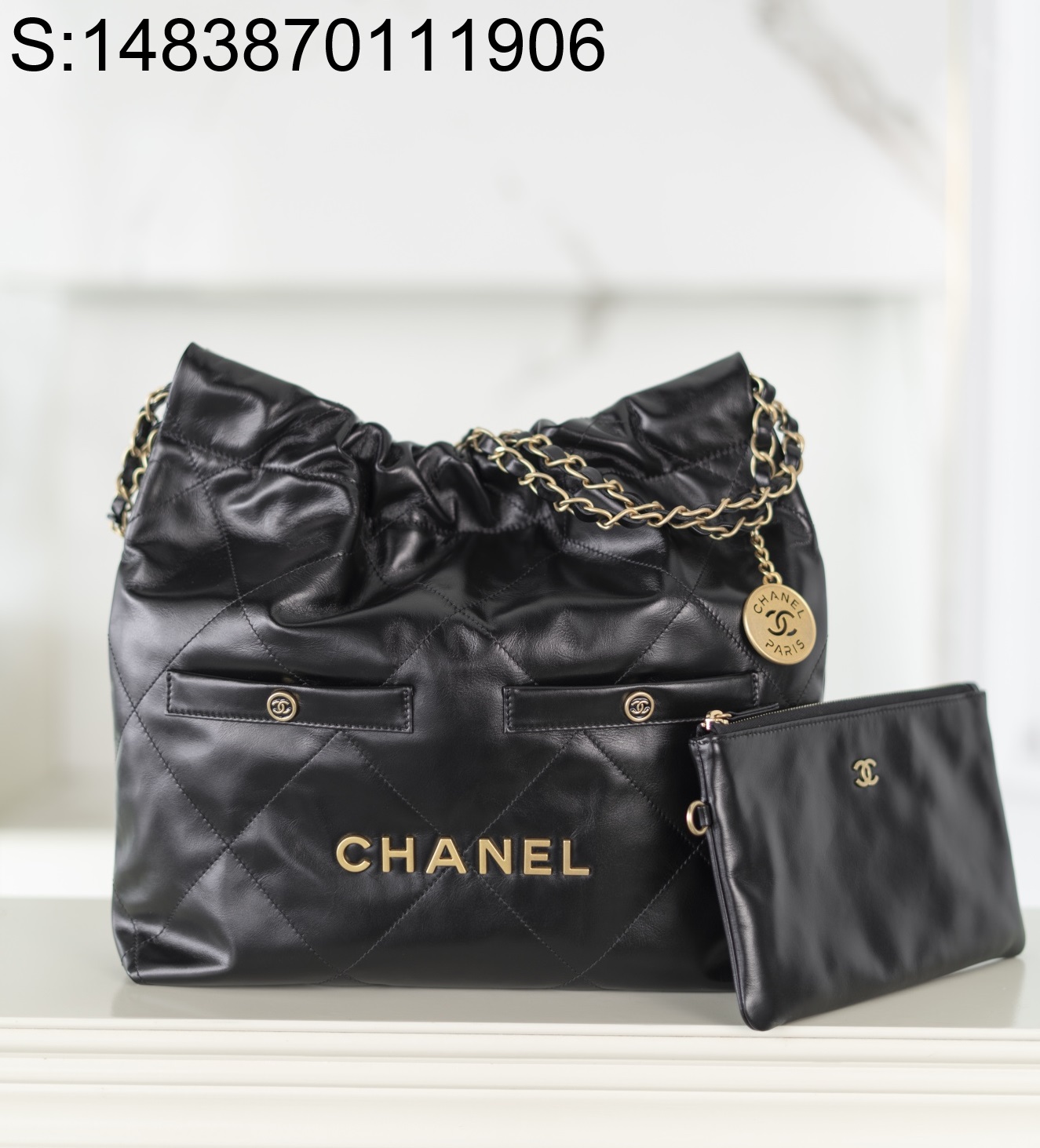 [JD] 샤넬 24B 금장 22백 35*37*7cm 블랙 스몰 CHANEL