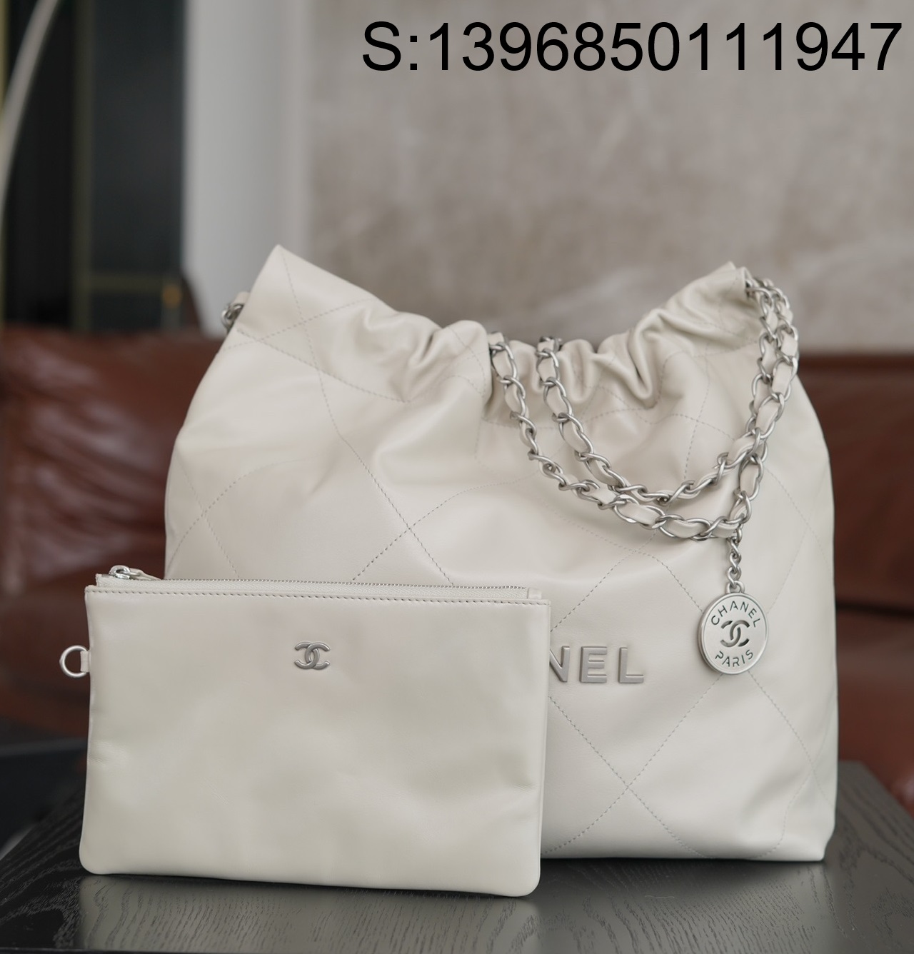 [JD] 샤넬 은장 22백 35*37*7cm 화이트 스몰 CHANEL