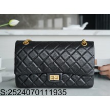 [JD] 샤넬 2.55 빈티지 금장 플랩 숄더백 라지 19.5*28*7.5cm 블랙 CHANEL