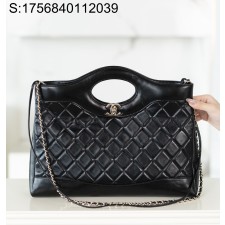 [JD] 샤넬 31 미디엄 쇼핑백 골드 메탈 24S 블랙 30*36*9cm