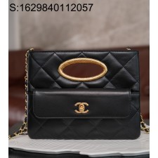 [JD] 샤넬 클러치 램스킨 골드 메탈 블랙 24B 19*25*3cm 