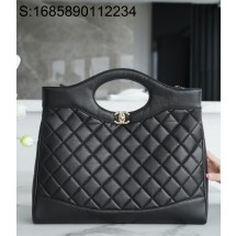 [JD] 샤넬 31 라지 쇼핑백 골드 메탈 23A 블랙 37*39*8cm