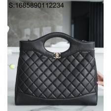 [JD] 샤넬 31 라지 쇼핑백 골드 메탈 23A 블랙 37*39*8cm